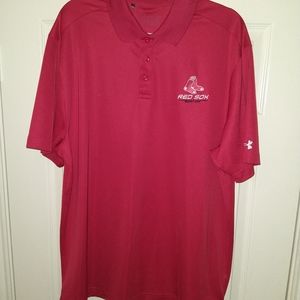 Under Armour Boston Red Sox MLB Loose Red Short Sleeve Polo Shirt Men's sz XL.